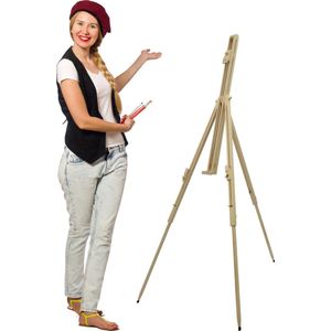 Artina Schildersezel Dennen Hout 80 x 96 x 180cm - Lichtgewicht Veldezel Draagbaar en Extreem Stabiel - voor Schildersdoeken tot 110cm - Malaga