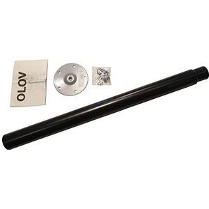 IKEA OLOV Tafelpoot van staal, zwart gelakt, verstelbaar tussen 60 en 90 cm, met bodembeschermkap en schroeven voor het tafelblad