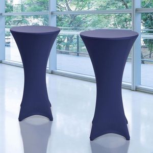 Beautissu Statafelhoes Stella Ø 70 cm statafelrok voor statafel – feest decoratie geschikt voor horeca – feestversiering stretch voor elk tafel – set van 2 blauw