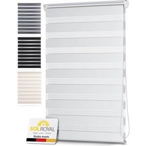 Sol Royal Dubbel Rolgordijn 50 cm Breed DL2 – Klemmfix Dubbel Rolgordijn Zonder Boren 50x150 cm – Binnen Rolgordijnen Voor Ramen Zonder Boren – Privacy & Zonwering Duo Rolgordijn Wit