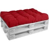Beautissu Eco Style palletkussen - zitkussen voor palletbank - kussen rood - palettkussens in matraskussen kwaliteit