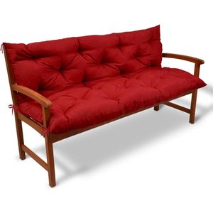 Beautissu Tuinbank kussen Flair BR - kussens voor tuinmeubelen 100 x 50 x 50 cm rood - zitkussen en rugkussen