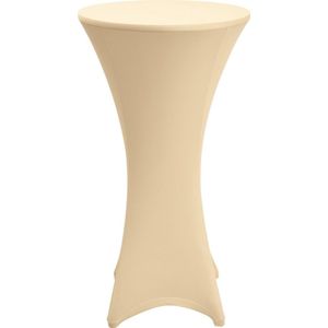 Beautissu Statafelhoes Ø 80 - 85 cm Cremé Statafelrok voor Statafel - hoes geschikt voor horeca - feestversiering stretch voor elk tafel - Stella