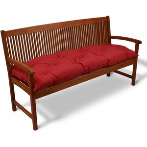 Beautissu Bankkussen Flair BK – Zitkussen Tuinkussen 180x50x8 cm rood - kussen voor tuinbank