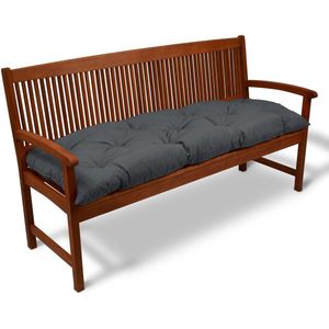Beautissu Bankkussen Flair BK – Zitkussen Tuinkussen 180x50x8 cm grafiet grijs - kussen voor tuinbank