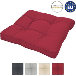 Beautissu loungekussen XLuna – zitkussen rood 70x70 cm kussen in matraskussen kwaliteit
