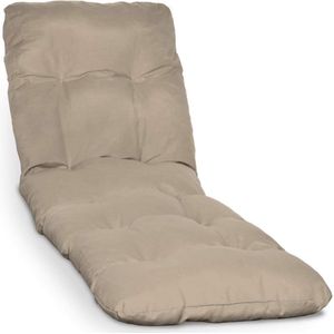Beautissu Flair RL Tuinkussen Ligstoel - Kussen voor Tuin Meubelen - Zitkussen 190x60x8 cm Natuur - Tuinkussens in Matraskussen Kwaliteit