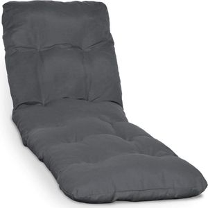 Beautissu Flair RL – Ligbedkussen Tuinkussen Ligstoel – Zonnebed Kussen voor Tuin Meubelen 190x60x8 cm Antraciet