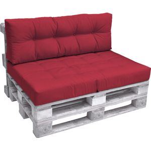 Beautissu Elements palletkussen – rugkussen 120x40x15 cm voor palletbank - kussen rood - palletkussens in matraskussen kwaliteit