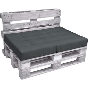 Beautissu Eco Elements palletkussen – zitkussen 120x80x15 cm voor palletbank - kussen grafiet grijs - palettkussens in matraskussen kwaliteit