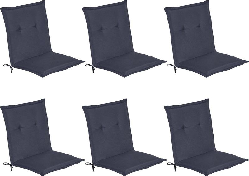6er Set Beautissu Niederlehner Auflage Loft nl 100x50x6cm Dunkelblau