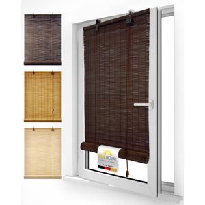 Patio Bamboe Rolgordijnen 50 60 75 80 90 100 105 110 115 120 135 140 150 160 Brede Snoerloze Binnen- en Buitenrolgordijnen for Zonwering, Privacy en Lichtfiltering(130 x 220 cm