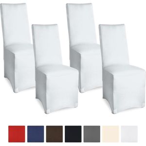 4er Set Bankett Stuhlhusse Leona StretchWeiß