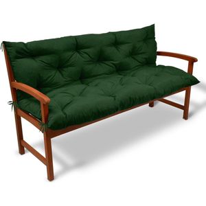 Beautissu Flair BR Bankkussen voor Tuinmeubelen - 150 x 50 x 50 cm - Zitkussen en Rugkussen - Kussen - Groen