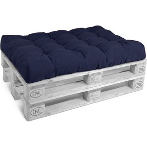 Beautissu Eco Style palletkussen - zitkussen voor palletbank - kussen donker blauw - palettkussens in matraskussen kwaliteit