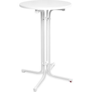 Beautissu Statafel Sylt Ø 70 cm Wit – Eettafel rond Indoor en Outdoor Inklapbare Tafel – Vouwtafel Partytafel