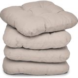 4er Set Beautissu Lisa Stuhlkissen 40x40x8 cm Taupe