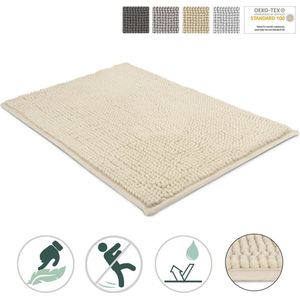 Beautissu Beaumare WR – Badmat Antislip 80x50cm – Douchemat Badkamer Creme
