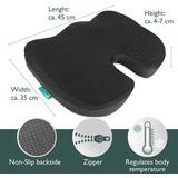 Stuitkussen - BeauErgo - Zwart - Ademend - Antislip