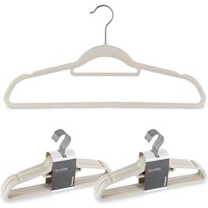 bomoe - Kleerhanger - Grijs - 20 Stuks - Fluweel - Ruimtebesparend - Anti-slip
