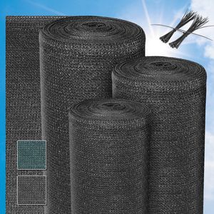Sol Royal SG80 – Zichtbreeknet Antraciet 25m x 2m – UV-Bescherming –Schaduwdoek 165 g/m² – Balkonscherm HDPE – Inclusief Kabelbinders