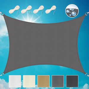 Sol Royal Schaduwdoek Rechthoek 4x5m Anthraciet SolVision PS9 – Zonwering Vierkant met UV-bescherming PES Zonnezeil 400x500 cm Waterafstotend & Ademende Luifeldoek voor Terras, Tuin