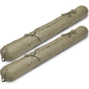 Beautissu Viento – Set van 2 Tochtstopper 10x100 cm – Tochtrol Taupe – Tochtstrips voor Deuren