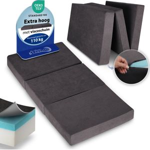 Slaapbank voor 2-140 x 200 x 14 cm, logeerbed, inklapbaar, test zeer goed, vouwmatras, medium hard H3, gastenmatras, inklapbaar, Öko-Tex-standaard