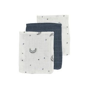 Meyco Baby Moon washandjes - 3-pack - hydrofiel - indigo - 20x17cm