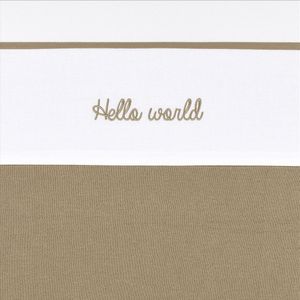 Meyco Baby Hello World wieglaken - taupe - 75x100cm - 0.3 TOG