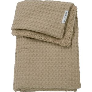 Meyco Baby Wafel Teddy wiegdeken taupe 2.0 TOG