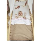 Meyco Baby Wafel Teddy ledikant deken sand 2.0 TOG