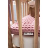 Meyco Baby Wafel Teddy boxkleed - old pink - 80x100cm