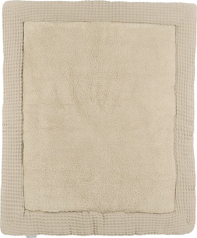 Meyco Baby Wafel Teddy boxkleed - sand - 80x100cm