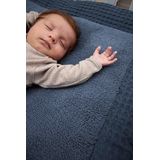 Meyco Baby Wafel Teddy boxkleed - indigo - 80x100cm
