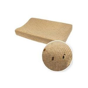Meyco Baby Rib Mini Spot aankleedkussenhoes - toffee melange - 50x70cm