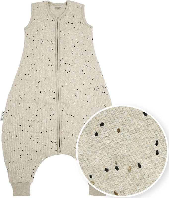 Meyco Baby Rib Mini Spot baby winter slaapoverall jumper - sand melange - 92cm - 2.0 TOG