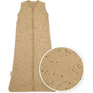 Meyco Baby Rib Mini Spot baby zomerslaapzak - toffee melange - 90cm - 0.3 TOG