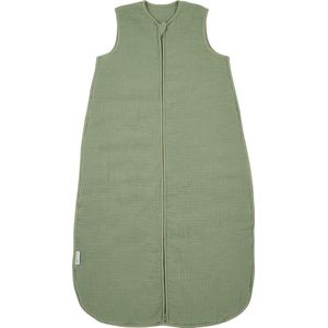 Meyco Baby Uni baby slaapzak gevoerd - pre-washed hydrofiel - olive green - 110cm - 2.0 TOG