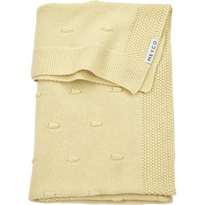 MEYCO Baby Knots Couverture tricotée pour bébé 100% coton doux et respirant facile d'entretien Jaune 100 x 150 cm