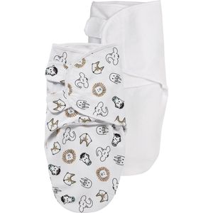 Mama Cheetah Baby inbakerzak, biologisch katoenen deken, verstelbare nachttas, gemakkelijk inbakeren voor jongens meisjes 0-3 maanden, baby essentials, verpakking van 4