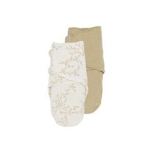 Meyco Baby Branches/Uni swaddlemeyco inbakerdoek - 2-pack - sand - 0-3 maanden - 1.0 TOG