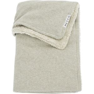 Meyco Baby Knit Basic teddy wiegdeken - sand melange - 75x100cm