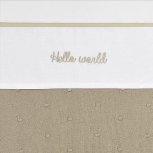 Meyco Baby Hello World ledikant laken - sand - 100x150cm - 0.3 TOG