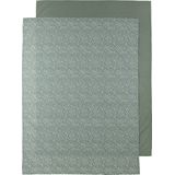 Meyco Baby Cheetah/Uni ledikant laken - 2-pack - forest green - 100x150cm