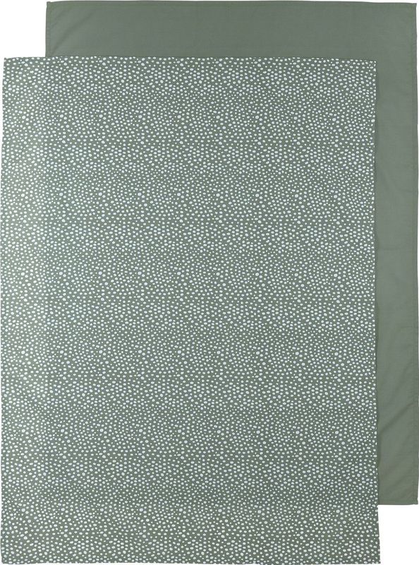 Meyco Baby Cheetah/Uni ledikant laken - 2-pack - forest green - 100x150cm