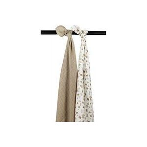 Meyco Baby Stains swaddle - 2-pack - hydrofiel - sand - 120x120cm