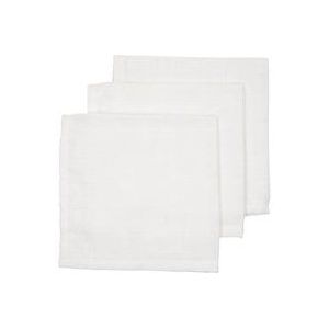 Meyco Baby Uni monddoekjes - 3-pack - hydrofiel - white - 30x30cm