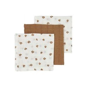 Meyco Baby Mini Panther monddoekjes - 3-pack - hydrofiel - toffee - 30x30cm