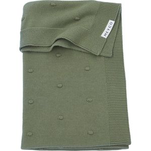 Meyco Baby Mini Knots ledikant deken - forest green - 100x150cm - 1.0 TOG